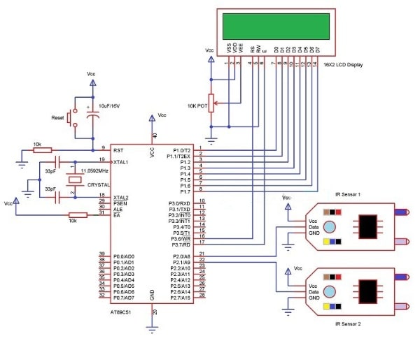 bidirectional visitor counter circuit diagram