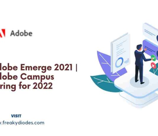 Adobe Emerge 2021 Process, Adobe Off Campus Drive 2022, Latest Off Campus Drive for 2022 Batch, Adobe Off Campus Drive for 2022 batch, Adobe Recruitment Drive 2022, Adobe Emerge registration process - Hey freaks, Adobe has announced their unique campus hiring process for the 2022 batch students. In this article, we have covered all the questions related to Adobe Emerge 2021.