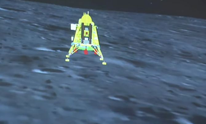 Soft Landing image of Vikram Lander on the South Pole of Moon. 