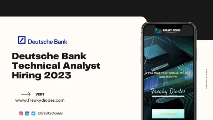 Deutsche Bank Technical Analyst Hiring 2023, Deutsche Bank Off Campus Hiring 2023, Latest Off campus drive 2023 batch, Deutsche Bank Careers For Freshers